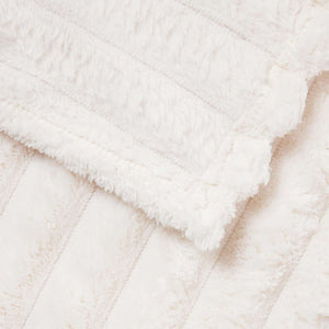 Creme Fleece Überwurfdecke 270x240 cm