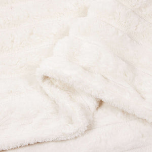 Creme Fleece Überwurfdecke 270x240 cm