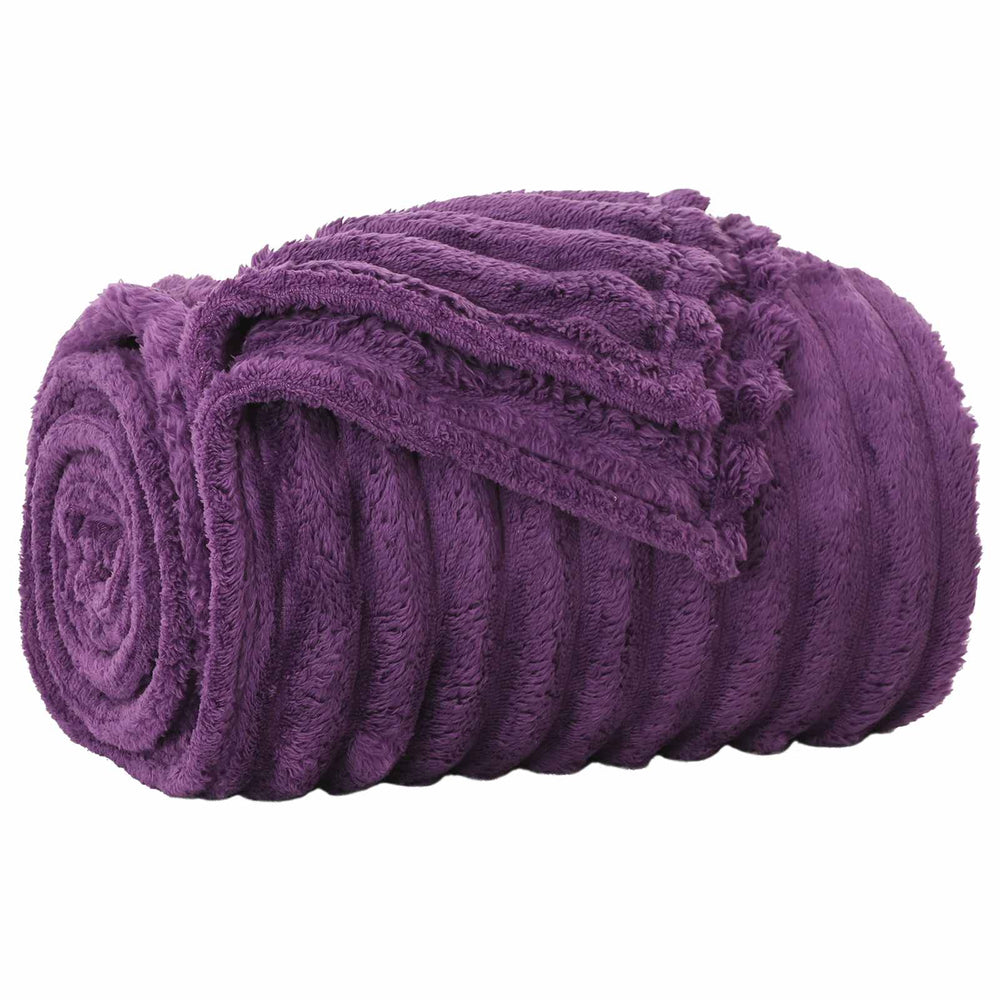 Lila Fleece Überwurfdecke 150 x 130 cm