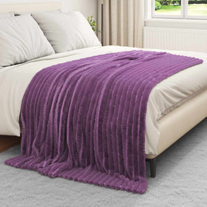 Lila Fleece Überwurfdecke 200 x 150 cm