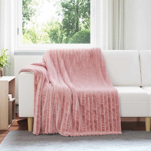 Rosa Fleece Überwurfdecke 200 x 150 cm