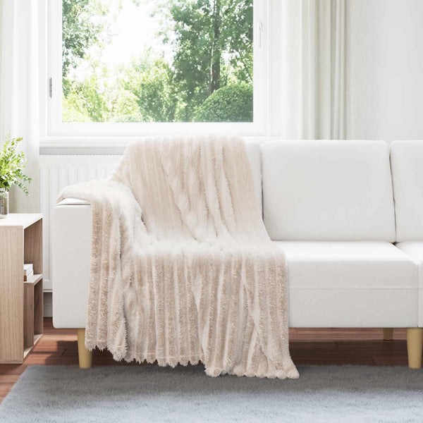 6er-Set Beige Fleecedecken 150x130 cm
