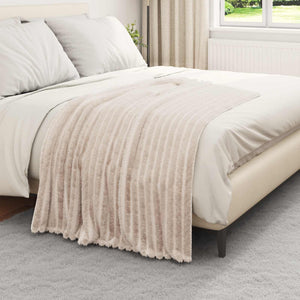 6er-Set Beige Fleecedecken 150x130 cm