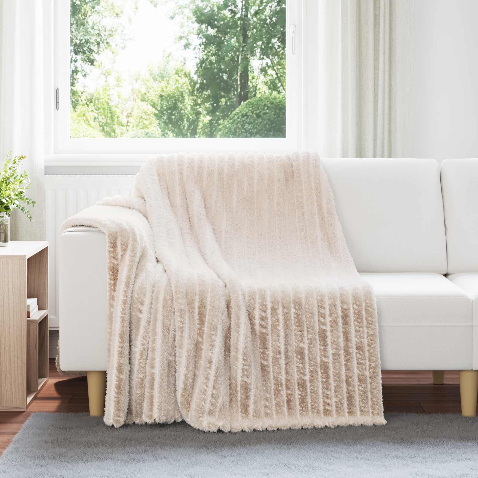 Fleece Decken Beige 200 x 150 cm, 6er-Set