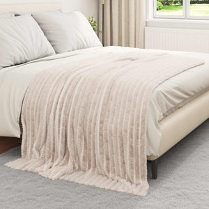 Fleece Decken Beige 200 x 150 cm, 6er-Set