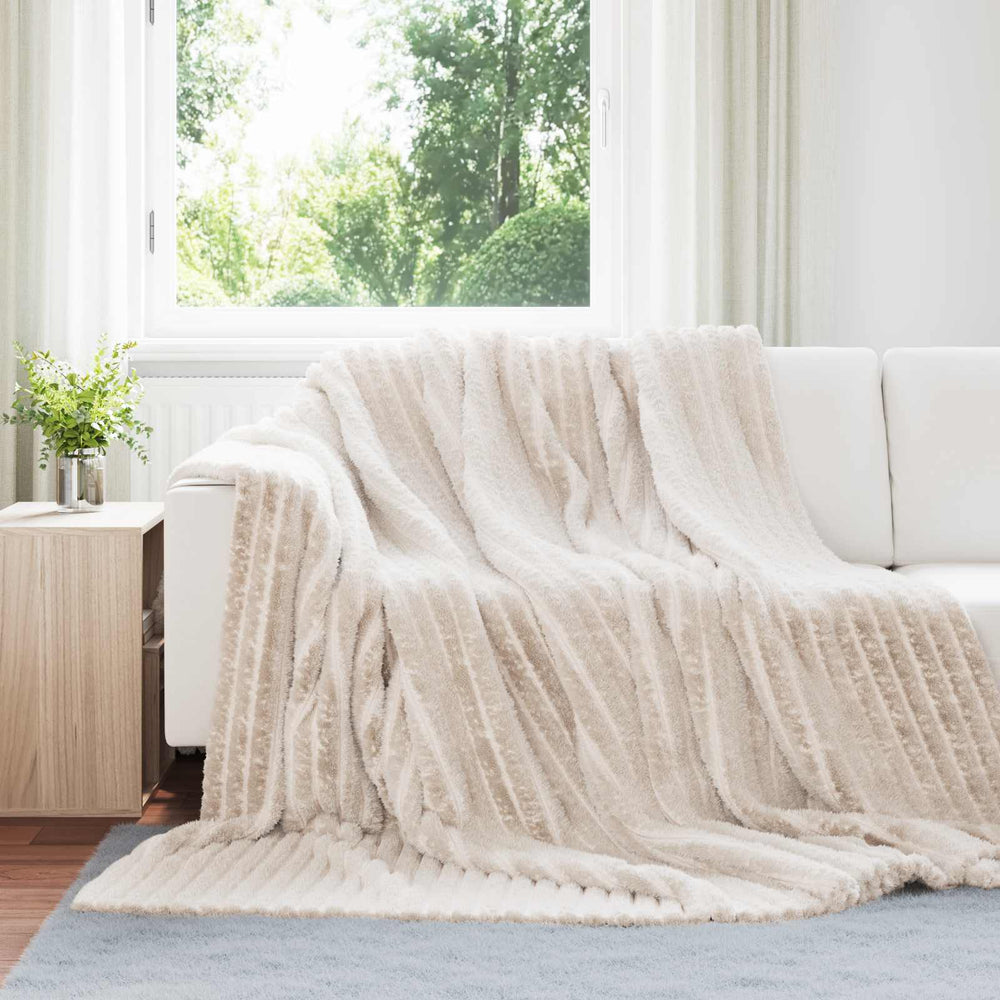 vidaXL Plaids 6 pcs Beige 270 x 240 cm Polaire