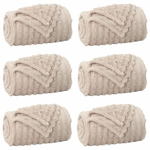 Fleece Decken Beige 270x240cm, 6er-Set