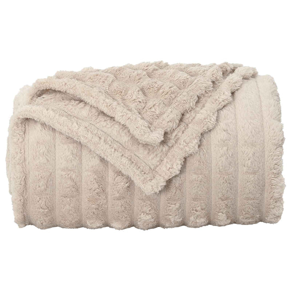 Fleece Decken Beige 270x240cm, 6er-Set
