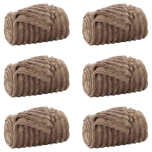 Fleece Wohndecken 6er-Set Kamel 240x220
