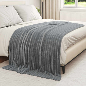 Fleece Decken 6er-Set Dunkelgrau 200x150cm