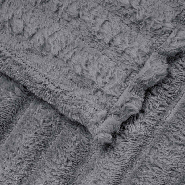 Fleece Decken 6er-Set Dunkelgrau 270x240 cm