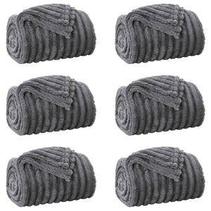 Fleece Decken 6er-Set Dunkelgrau 270x240 cm