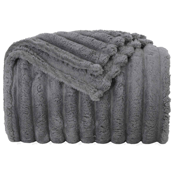Fleece Decken 6er-Set Dunkelgrau 270x240 cm