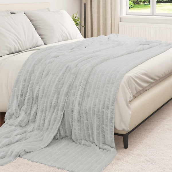Fleece Decken Set Grau 270x240cm (6 Stk.)