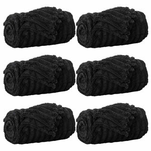 Fleece Decken Schwarz 150x130cm, 6er Set