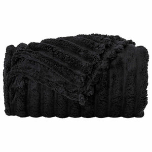 Fleece Decken Schwarz 150x130cm, 6er Set