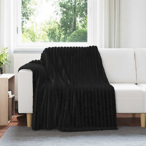 Fleece Decken Set, 200 x 150 cm, Schwarz, 6 Stk.