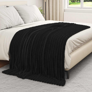 Fleece Decken Set, 200 x 150 cm, Schwarz, 6 Stk.