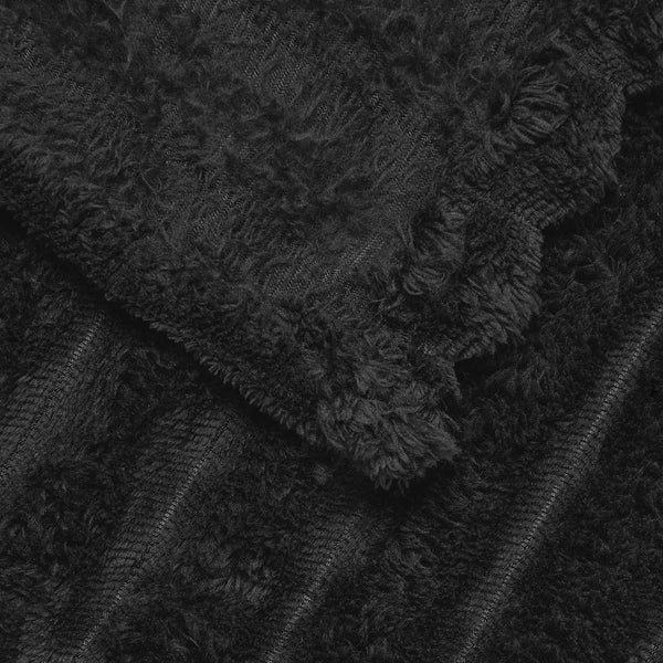 Schwarze Fleece Wohndecken, 240 x 220 cm, 6er-Set