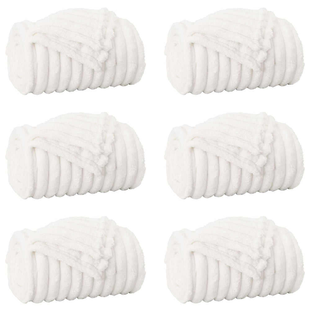 vidaXL Jetés de lit 6 pcs Blanc 200 x 150 cm Polaire
