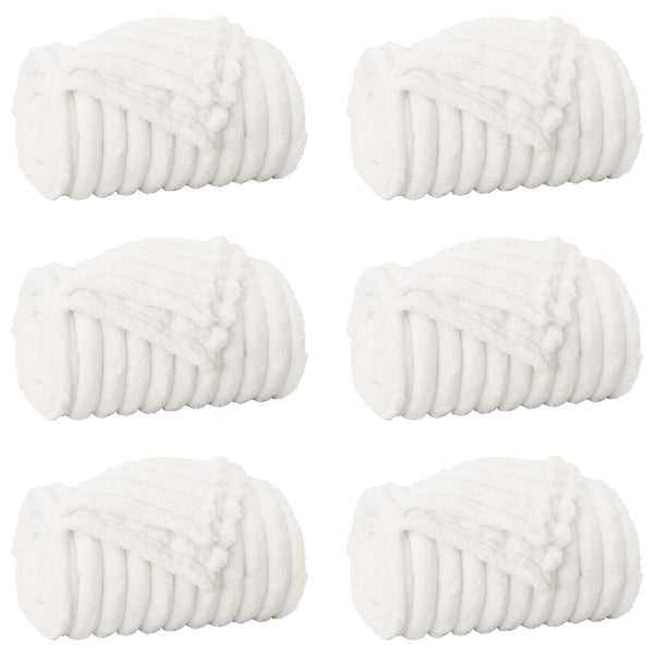 Fleece Wohndecken 6er-Set Weiß 270x240 cm
