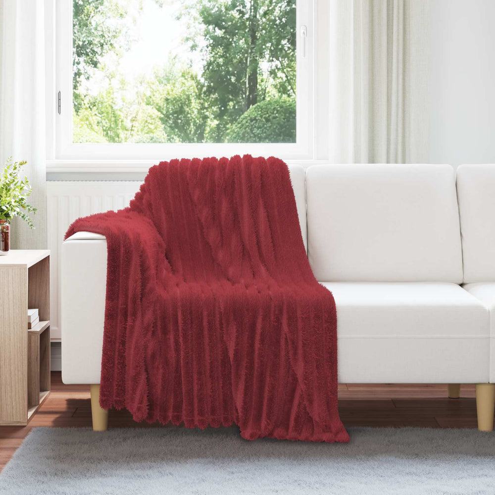 6er-Set Bordeauxrote Fleecedecken 150x130 cm