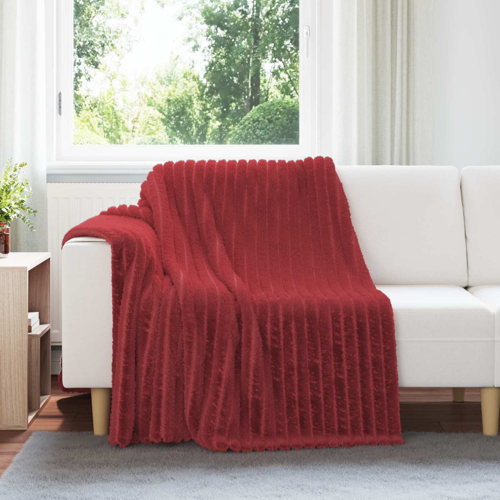6er-Set Bordeauxrote Fleecedecken 200 x 150 cm