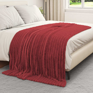 6er-Set Bordeauxrote Fleecedecken 200 x 150 cm