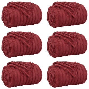 6er-Set Bordeauxrote Fleecedecken 200 x 150 cm