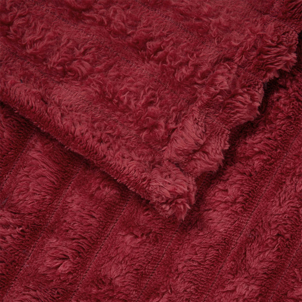6er-Pack Bordeauxrote Fleece-Decken 270x240 cm
