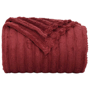 6er-Pack Bordeauxrote Fleece-Decken 270x240 cm