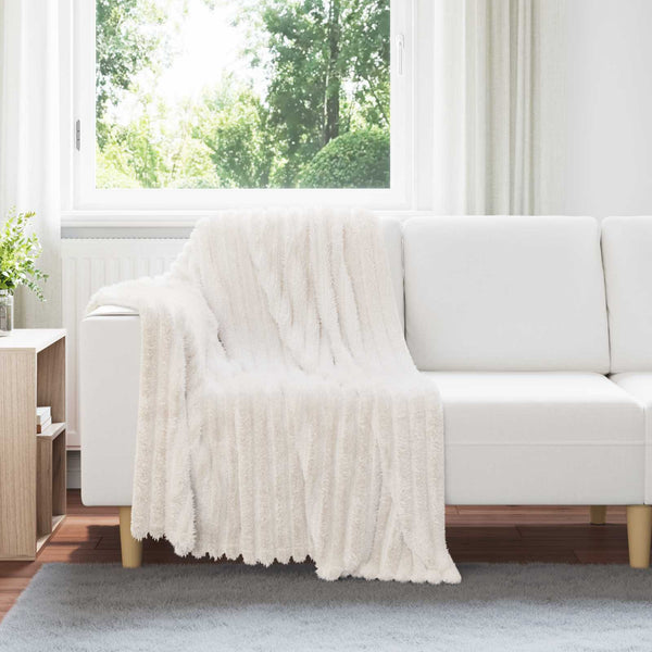 6er-Pack Wohndecken Creme Fleece 150x130cm
