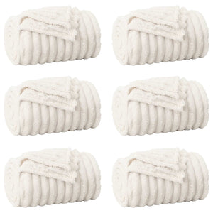 Fleece Decken 6er-Set Creme 240x220 cm
