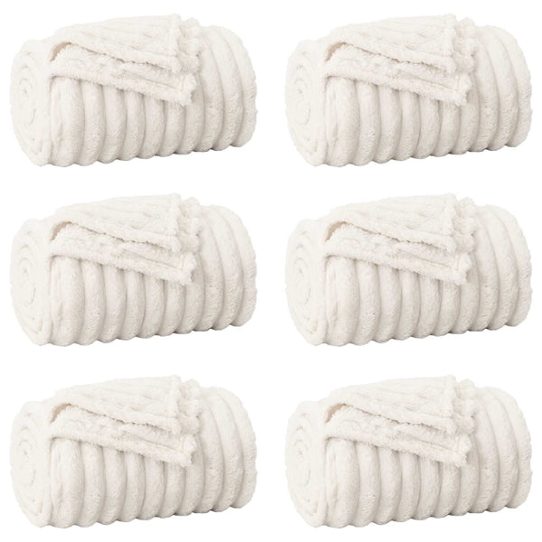 Fleece Decken 6er-Set Creme 270 x 240 cm