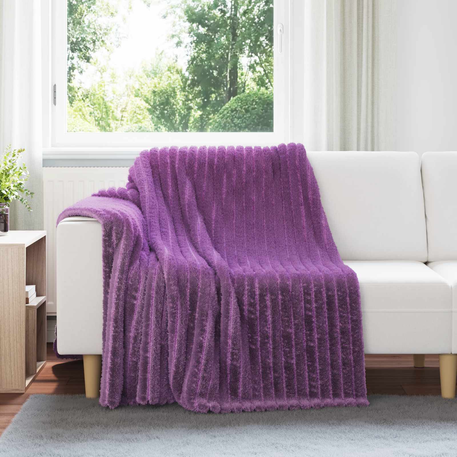 Fleece Decken 6er-Set Lila 200x150 cm