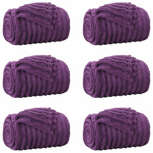 Fleece Decken Set Lila 240x220cm - 6 Stück