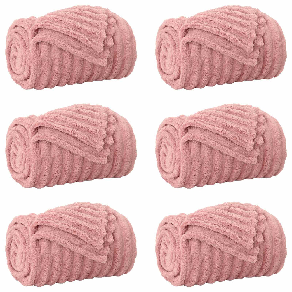 vidaXL Plaids 6 pcs Rose 200 x 150 cm Polaire
