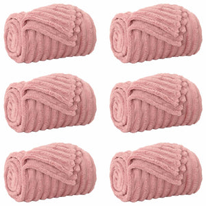 6er-Pack Rosa Fleece Decken 240x220 cm