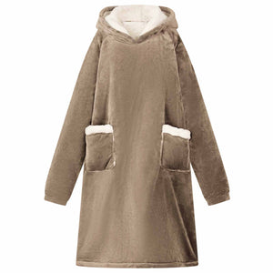 Kamel Decken-Hoodie Fleece Flanell M