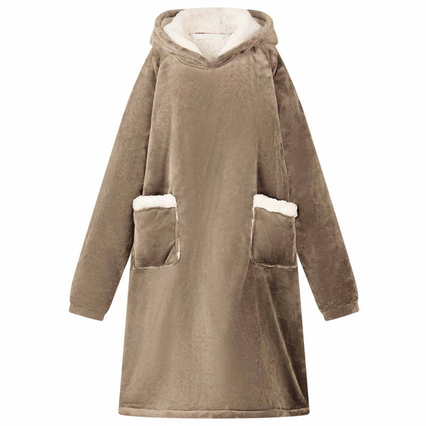 Kamel Decken-Hoodie Fleece Flanell M