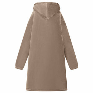 Kamel Decken-Hoodie Fleece Flanell M