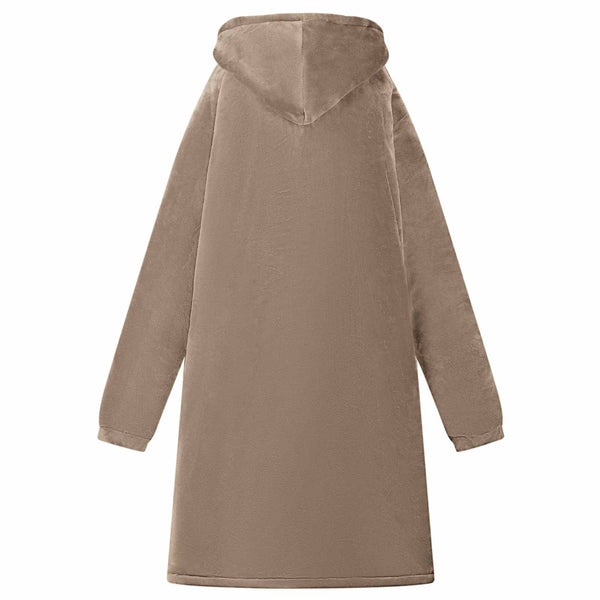 Kamel Decken-Hoodie Fleece Flanell M