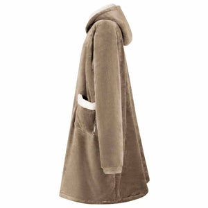 Kamel Decken-Hoodie Fleece Flanell M