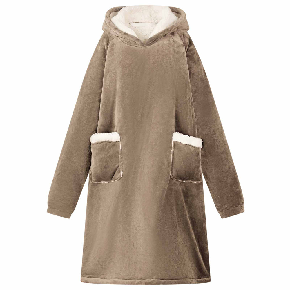 Kamel Decken-Hoodie Fleece Flanell L