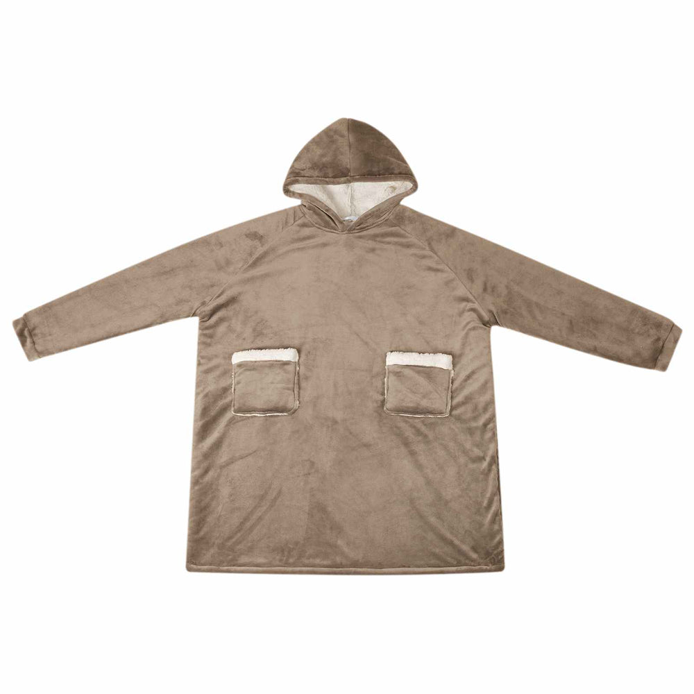 Kamel Decken-Hoodie Fleece Flanell L