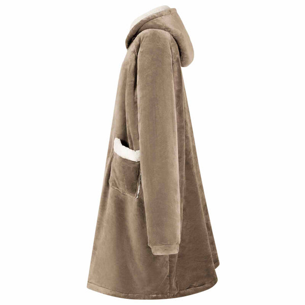 Kamel Decken-Hoodie Fleece Flanell L