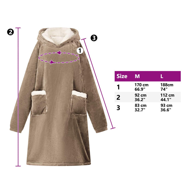 Kamel Decken-Hoodie Fleece Flanell L