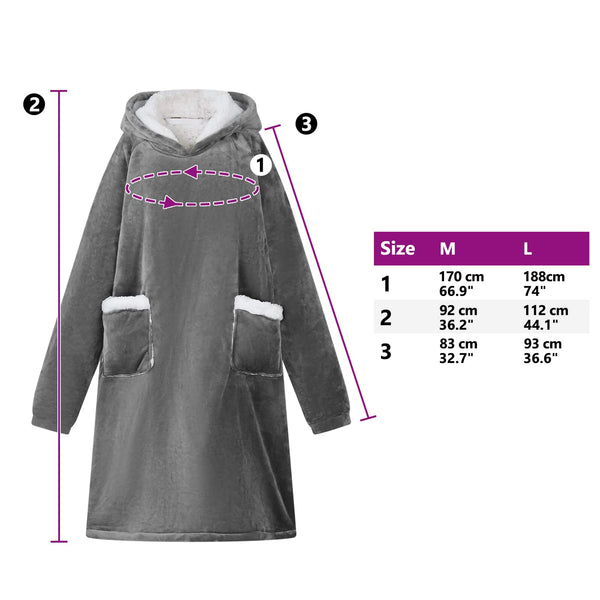 Decken-Hoodie Dunkelgrau M