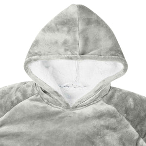 Decken-Hoodie Grau L Fleece Flanell