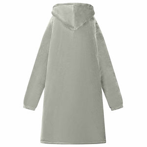 Decken-Hoodie Grau L Fleece Flanell